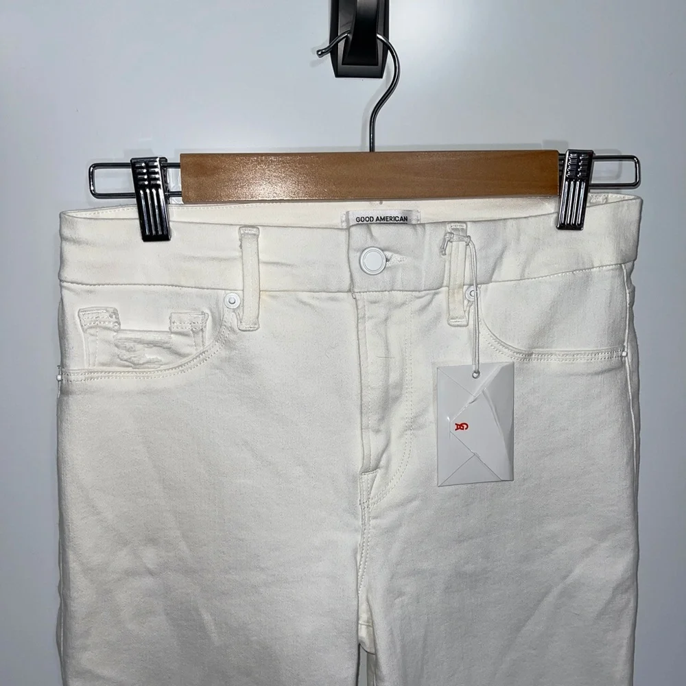 Good American NWT Good Legs‎ Raw Hem White Jeans Size 6/28 - Picture 2 of 12